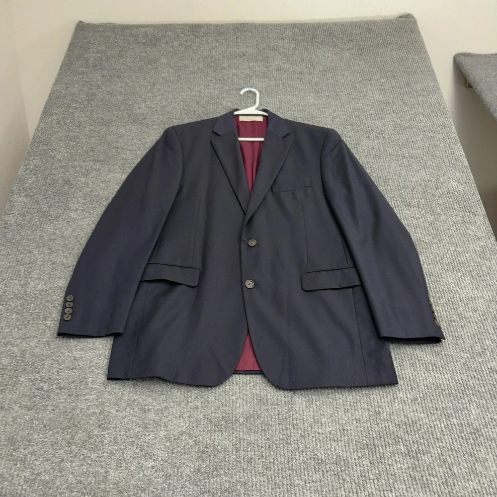 John W Nordstrom Suit Jacket Mens 42R Navy Wool Professional Classic Style